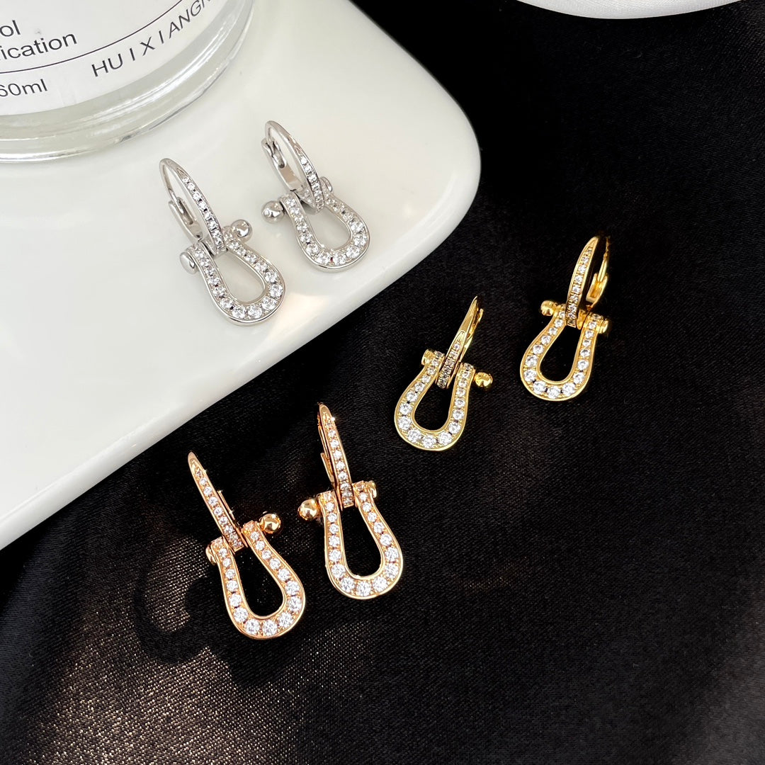 [BIJOUX]FORCE 10 FULL DIAMOND DROP EARRINGS MEDIUM MODEL