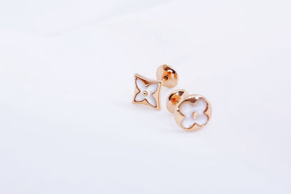 [BIJOUX]STAR AND SUN PINK GOLD MOP STUD EARRINGS