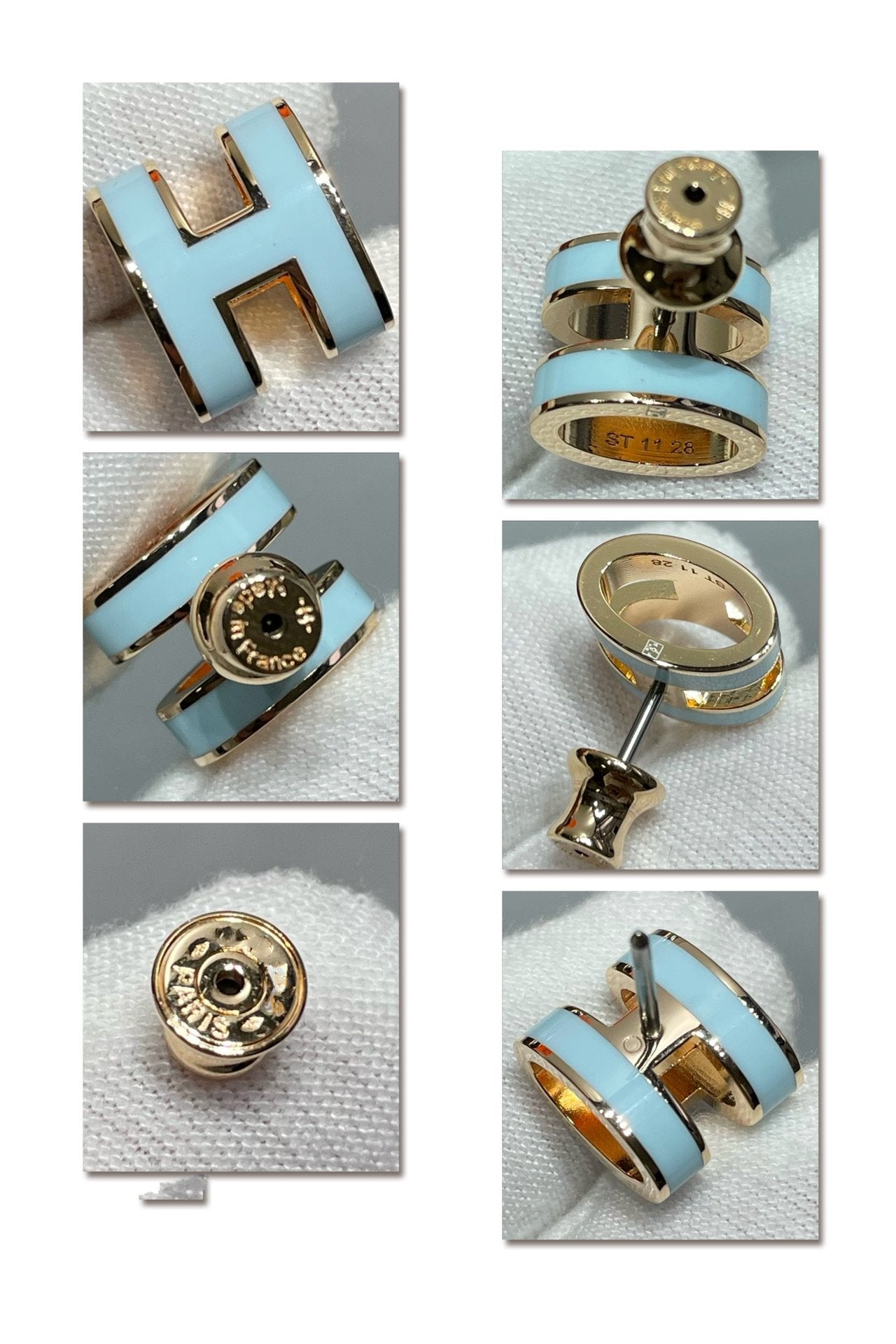 [BIJOUX]POP H SKY BLUE STUD EARRINGS