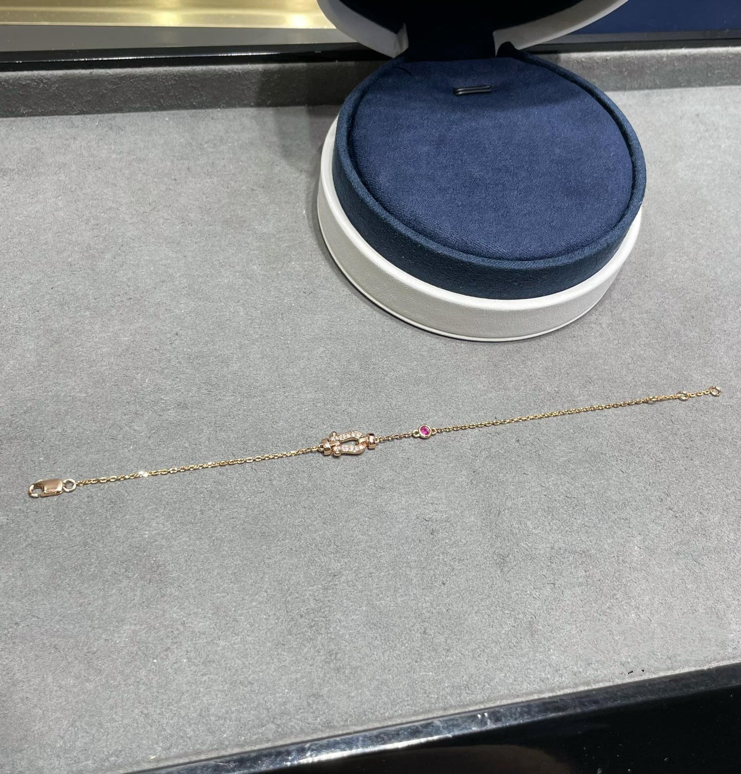 [BIJOUX]FORCE 10 DIAMOND CHAIN LINK PINK GOLD BRACELET