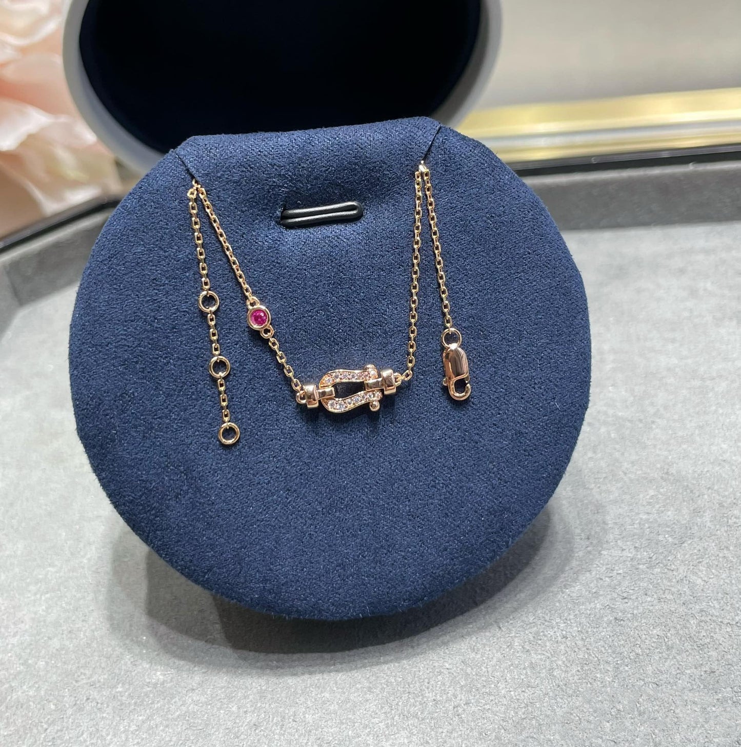 [BIJOUX]FORCE 10 DIAMOND CHAIN LINK PINK GOLD BRACELET