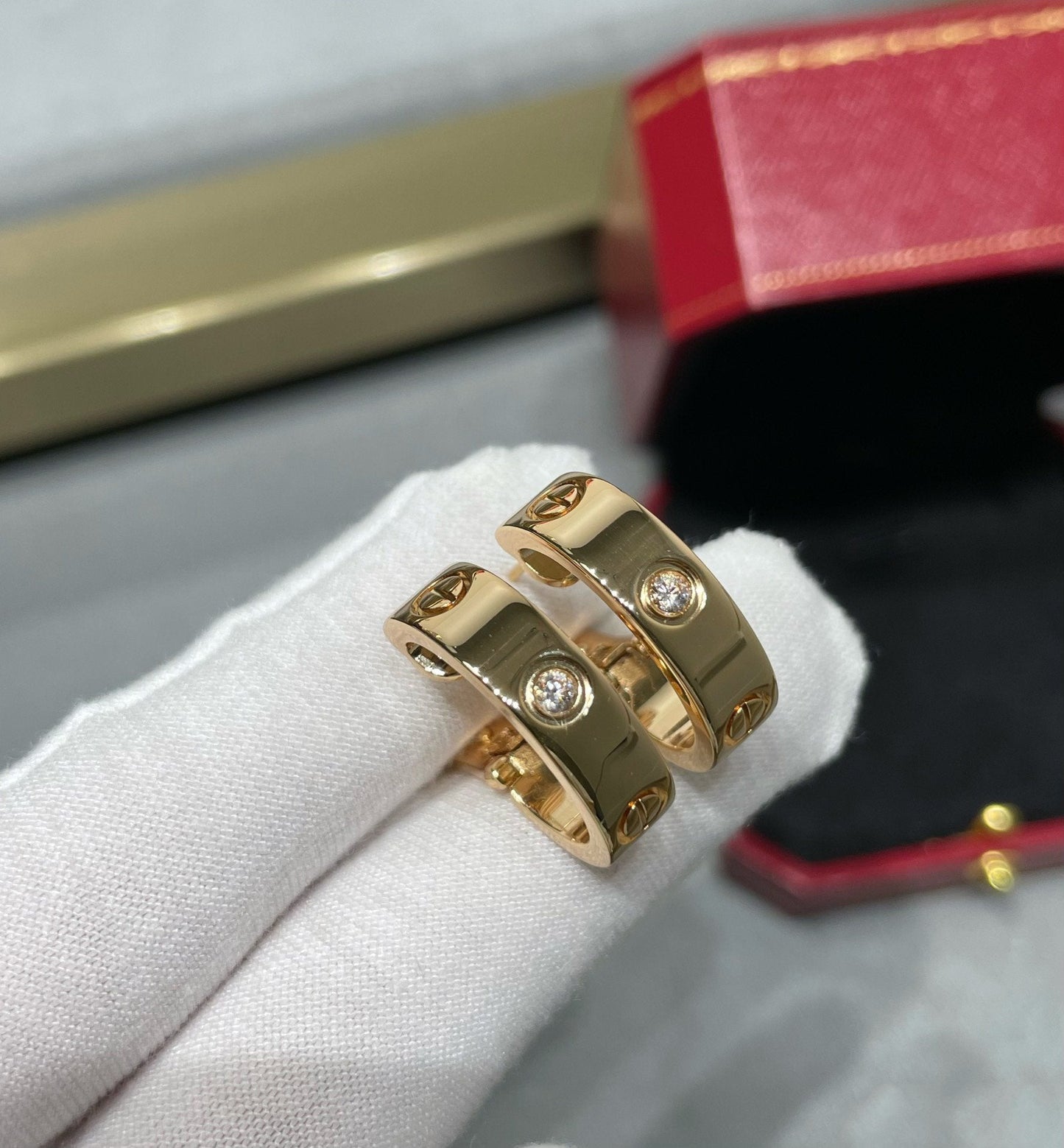 [BIJOUX]LOVE 5.5MM 1 DIAMOND EARRINGS