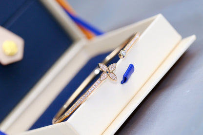 [BIJOUX] イディル ピンクゴールド オープンブレスレット ダイヤモンドパヴェ