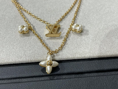 [BIJOUX]FLOWERGRAM GOLD MOP DOUBLE ROW NECKLACE