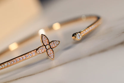 [BIJOUX] IDYLLE GOLD OPEN BRACELET DIAMOND PAVED