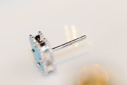 [BIJOUX]CLOVER MINI TURQUOISE SILVER STUD EARRINGS