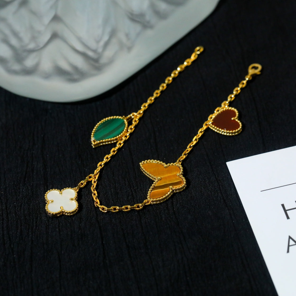 [BIJOUX]LUCKY SPRING 5 MOTIF GOLD BRACELET