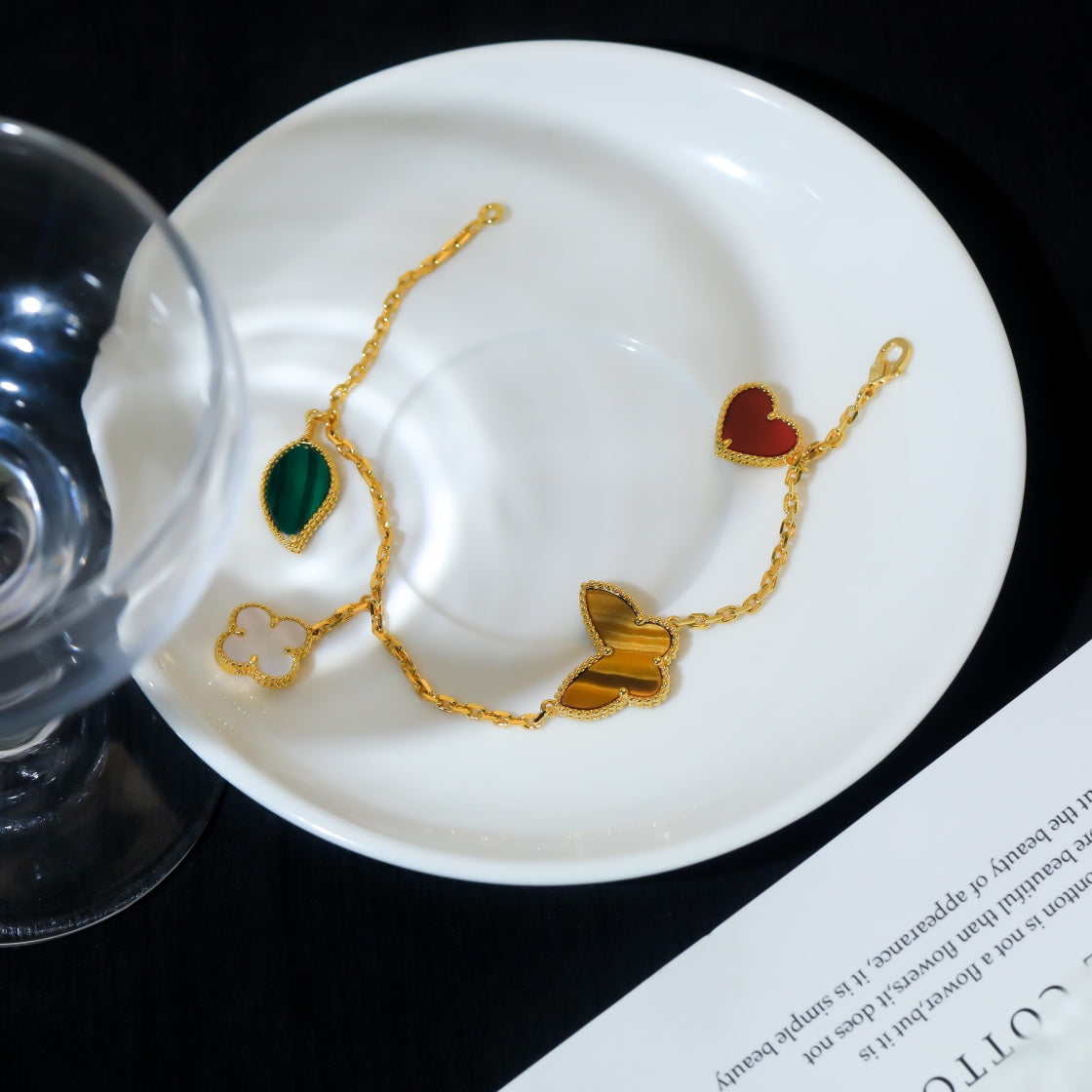 [BIJOUX]LUCKY SPRING 5 MOTIF GOLD BRACELET