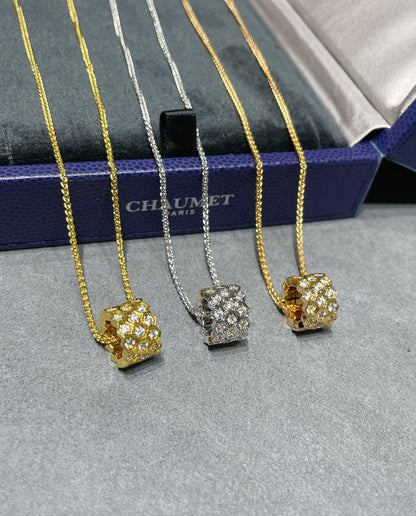 [BIJOUX]BEE LOVE DIAMOND PAVED 3 ROW NECKLACE