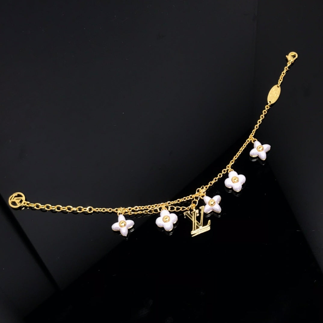 [BIJOUX]LOGO 6 MOTIF STAR AND SUN GOLD BRACELET