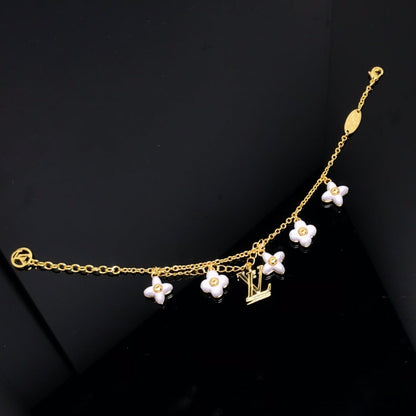 [BIJOUX]LOGO 6 MOTIF STAR AND SUN GOLD BRACELET