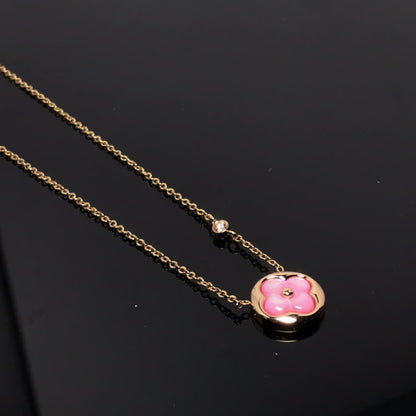 [BIJOUX]LV COLOR BLOSSOM PINK MOP SUN GOLD NECKLACE