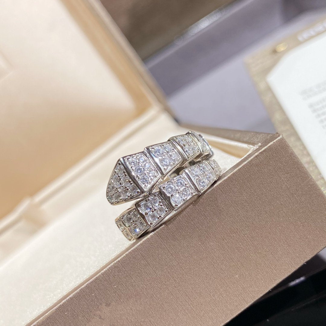[BIJOUX]SERPENTI RING SILVER DIAMOND PAVED