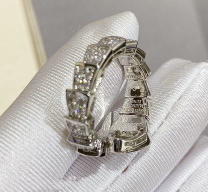 [BIJOUX]SERPENTI LARGE RING SILVER DIAMOND PAVED