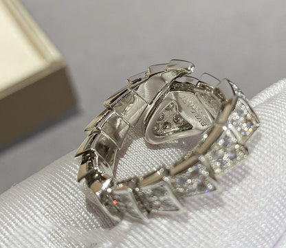 [BIJOUX]SERPENTI LARGE RING SILVER DIAMOND PAVED
