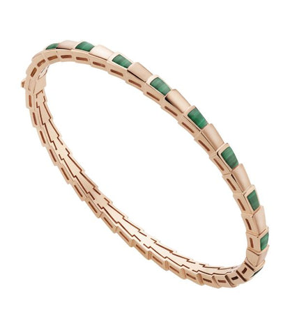 [BIJOUX]BRACELET SERPENTI OR ROSE MALACHITE