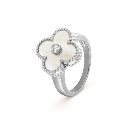 [BIJOUX]CLOVER SILVER MOP DIAMOND RING