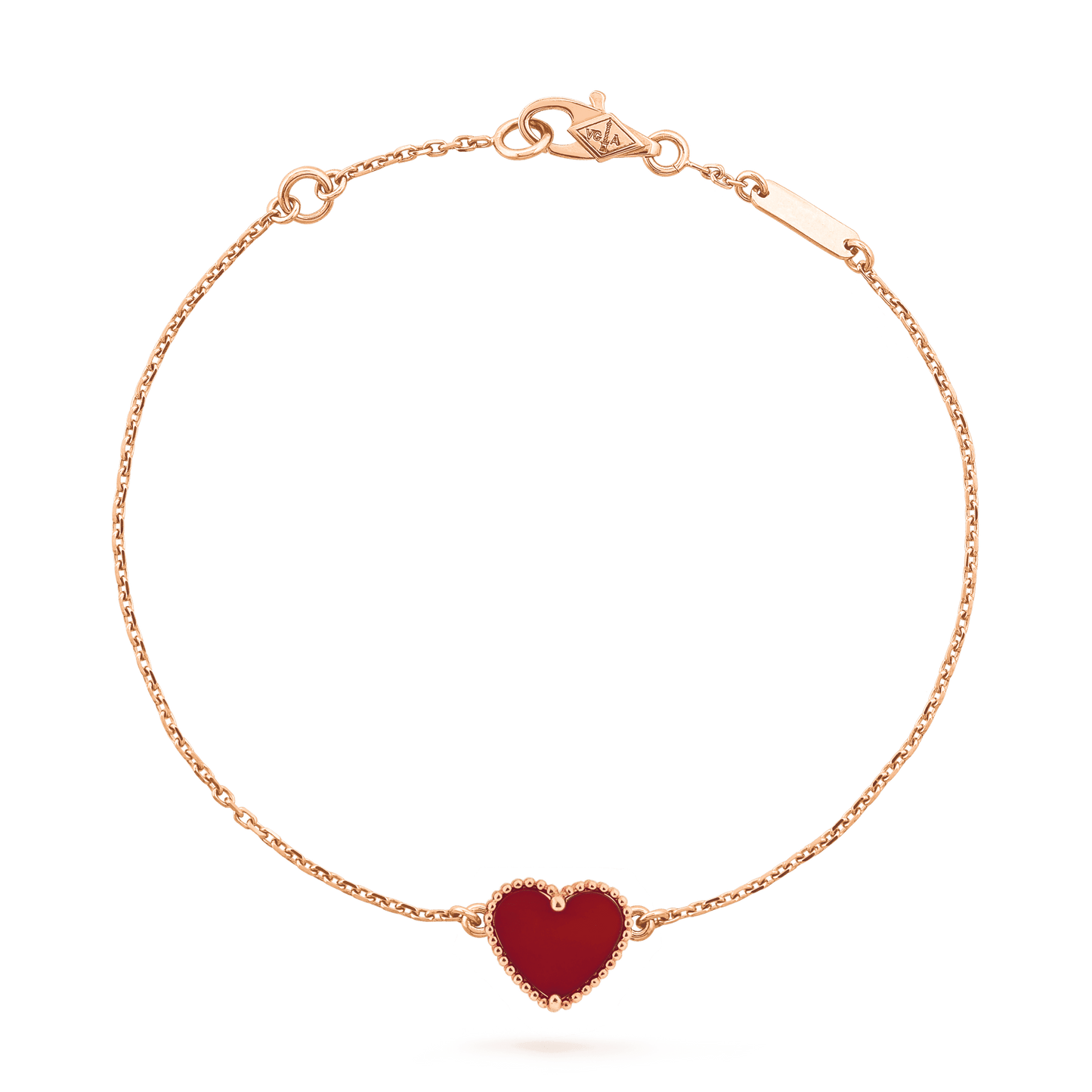 [BIJOUX]HEART CARNELIAN PINK GOLD BRACELET