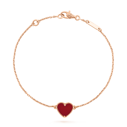 [BIJOUX]HEART CARNELIAN PINK GOLD BRACELET
