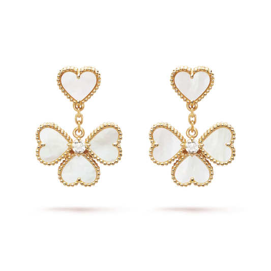 [BIJOUX]CLOVER SWEET WHITE MOP EARRINGS