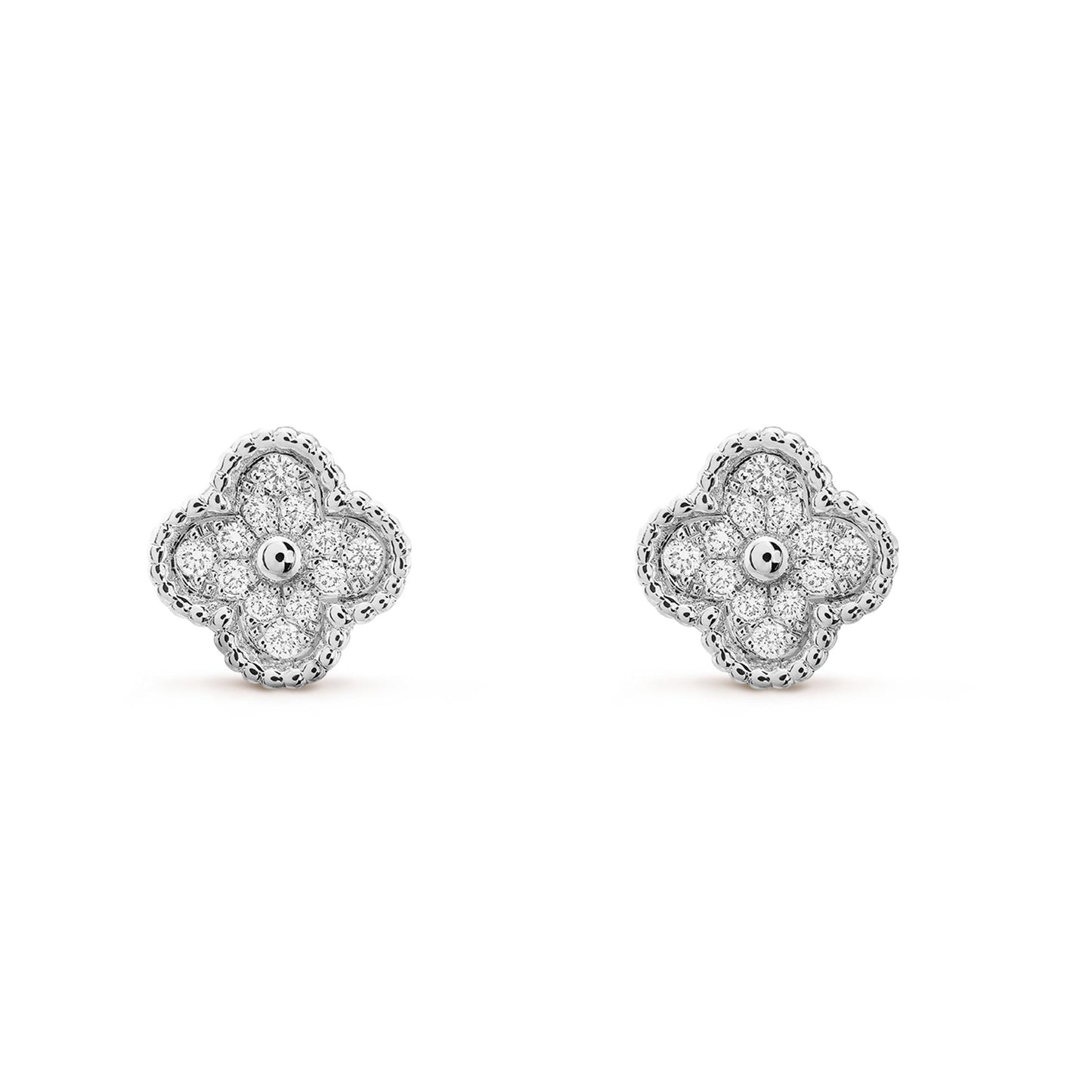 [BIJOUX]CLOVER MINI DIAMOND STUD EARRINGS