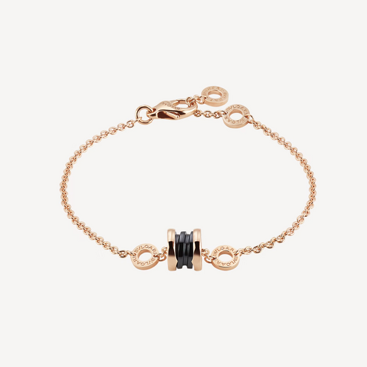 [BIJOUX]BRACELET ZERO 1 EN OR ROSE DOUX ET CÉRAMIQUE NOIRE