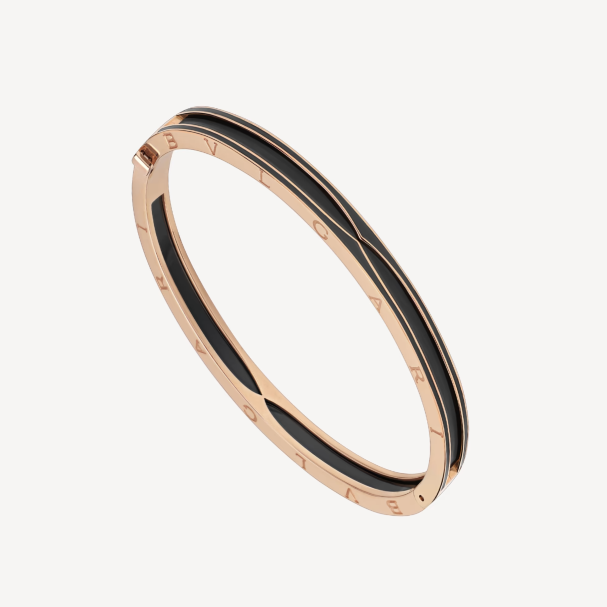 [BIJOUX]BRACELET ZERO 1 EN OR ROSE AVEC CÉRAMIQUE NOIRE MAT