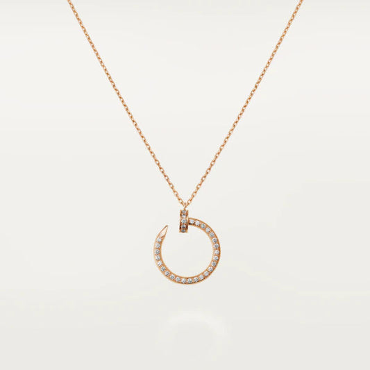 [BIJOUX]COLLIER JUSTE OR ROSE DIAMANTS