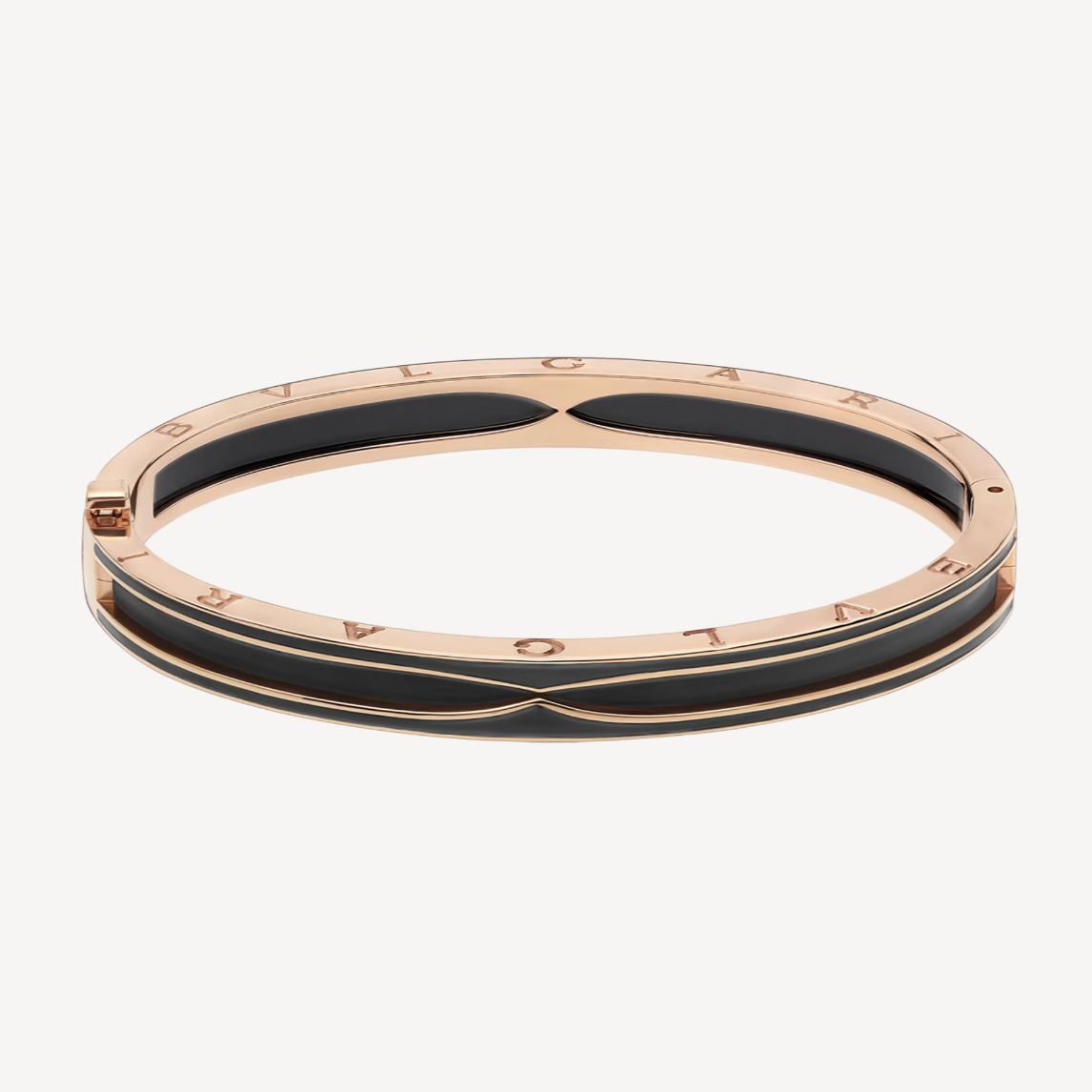 [BIJOUX]BRACELET ZERO 1 EN OR ROSE AVEC CÉRAMIQUE NOIRE MAT