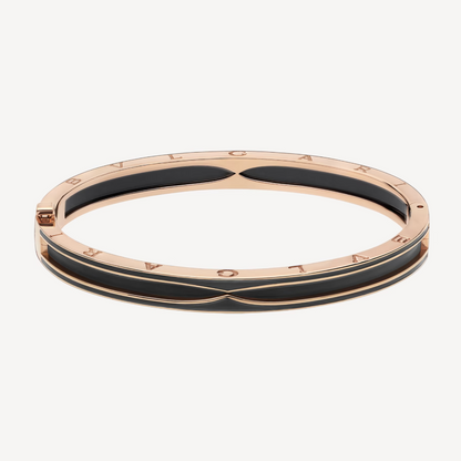 [BIJOUX]BRACELET ZERO 1 EN OR ROSE AVEC CÉRAMIQUE NOIRE MAT