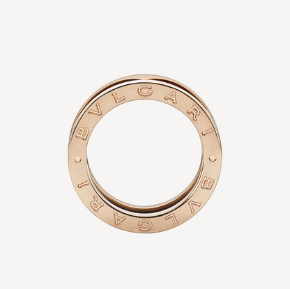 [BIJOUX]ZERO 1 TWO-BAND LOOPS AND BLACK CERAMIC PINK GOLD RING