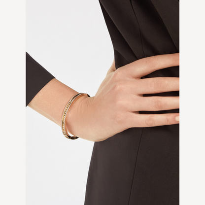 [BIJOUX]ZERO 1 スパイラル＆パヴェダイヤモンド ゴールドブレスレット