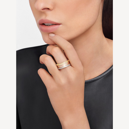 [BIJOUX]ZERO 1 THREE-BAND ROSE WHITE AND YELLOW RING