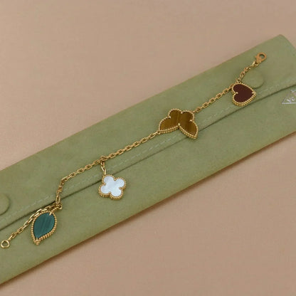 [BIJOUX]LUCKY SPRING 5 MOTIF GOLD BRACELET