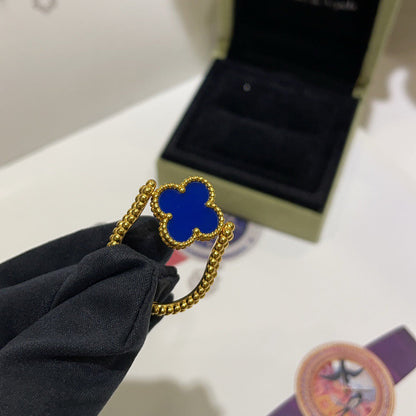 [BIJOUX]CLOVER RIVERSIBLE BLUE AGATE RING