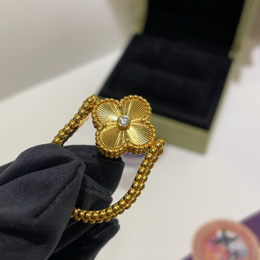 [BIJOUX]CLOVER RIVERSIBLE BLUE AGATE RING