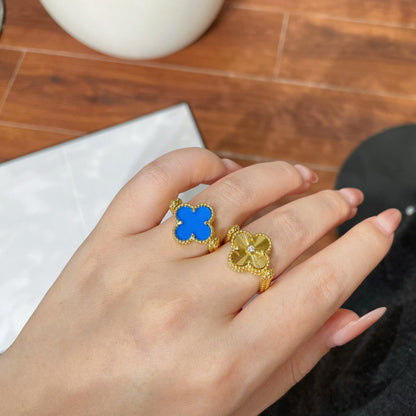 [BIJOUX]CLOVER RIVERSIBLE BLUE AGATE RING