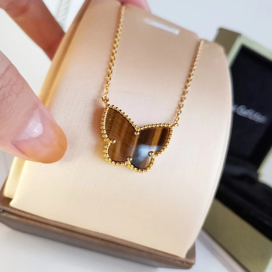 [BIJOUX]TIGER__ EYE BUTTERFLY NECKLACE