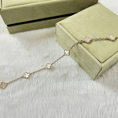 [BIJOUX]CLOVER 6 MOTIF WHITE MOP BRACELET