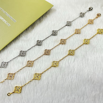 [BIJOUX]CLOVER 6 MOTIF DIAMOND BRACELET