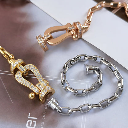 [BIJOUX]FORCE LARGE HORSESHOE CLASP  METAL BRACELET