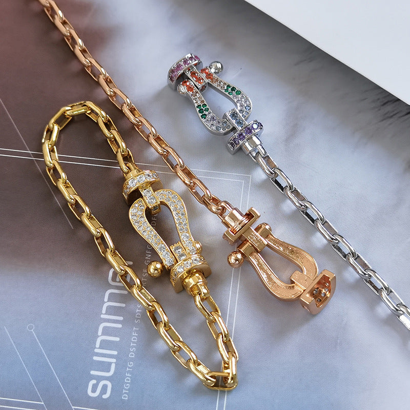 [BIJOUX]FORCE LARGE HORSESHOE CLASP  METAL BRACELET