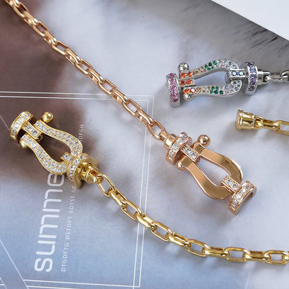 [BIJOUX]FORCE LARGE HORSESHOE CLASP  METAL BRACELET