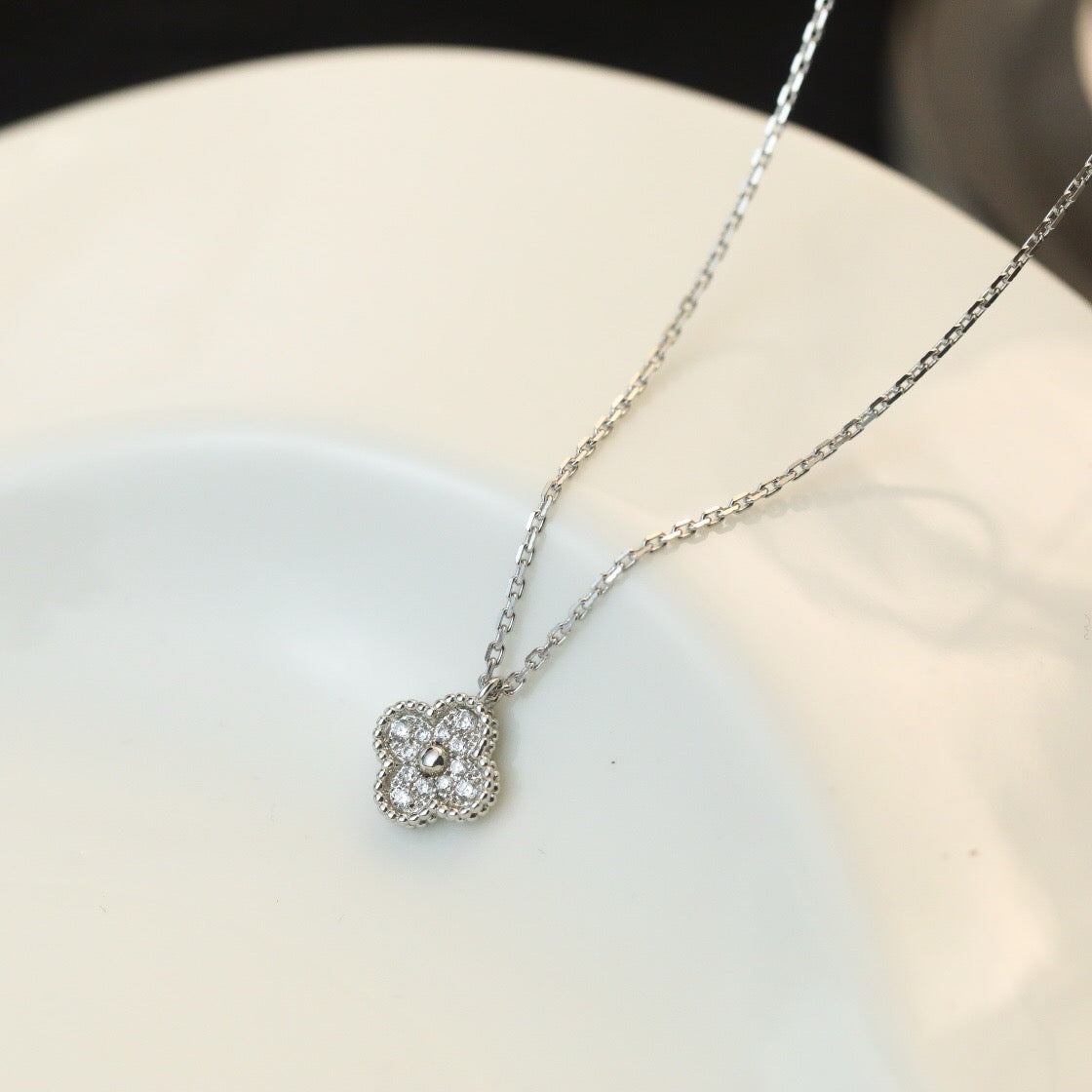 [BIJOUX]CLOVER MINI 9.5MM PENDANT DIAMOND NECKLACE