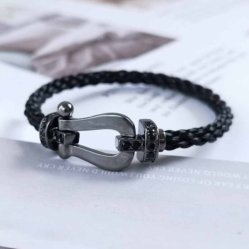 [BIJOUX]FORCE LARGE SERIES HORSESHOE BLACK SAMURAI BRACELET