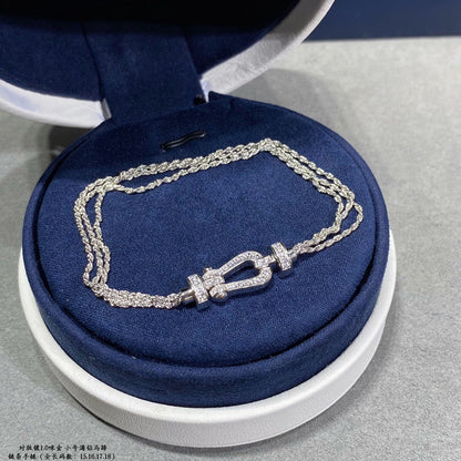 [BIJOUX]FORCE SMALL HORSESHOE  DIAMOND CHAIN ROPE BRACELET
