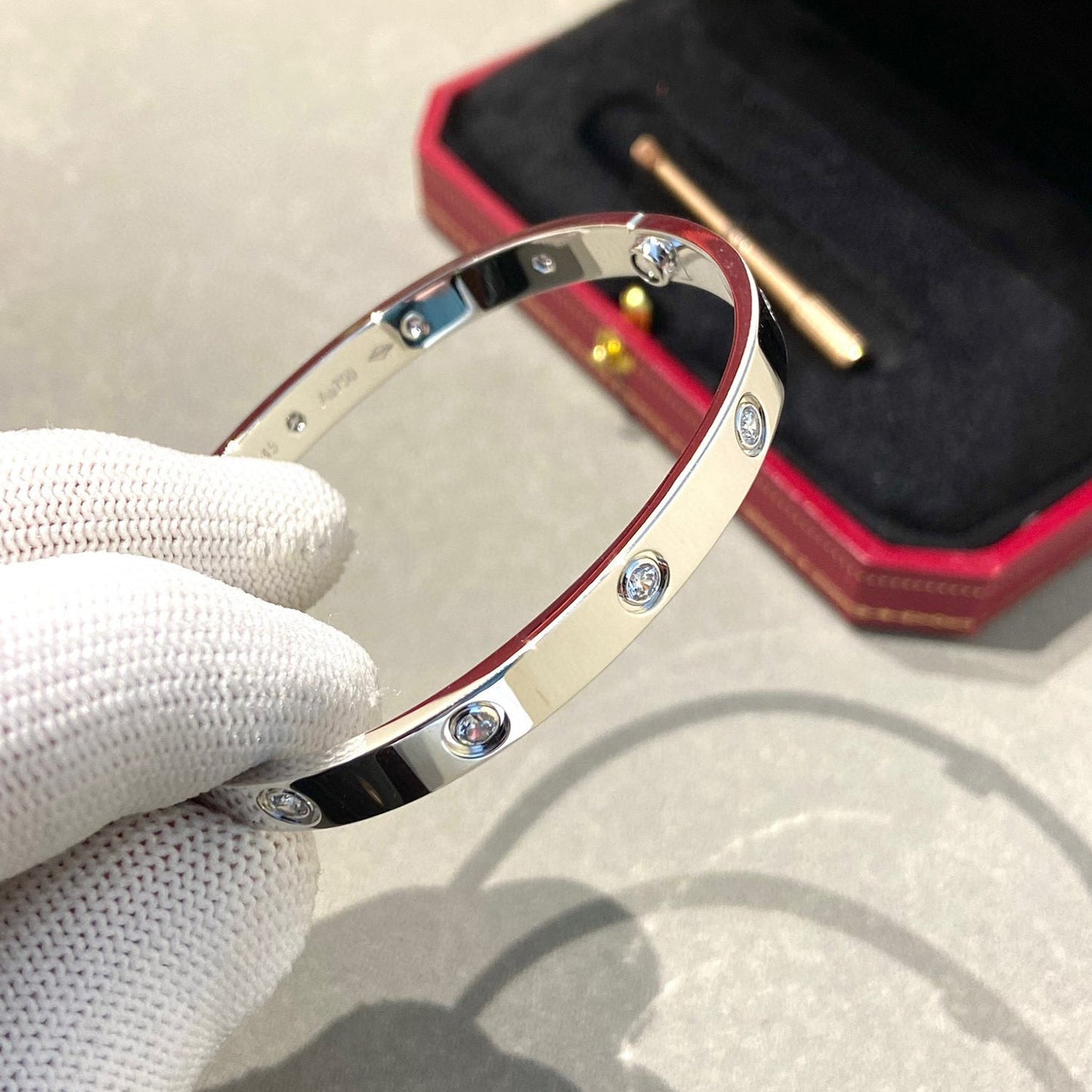 [BIJOUX]BRACELET AMOUR 6.1MM 10 DIAMANTS