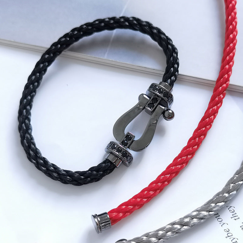 [BIJOUX]FORCE LARGE SERIES HORSESHOE BLACK SAMURAI BRACELET