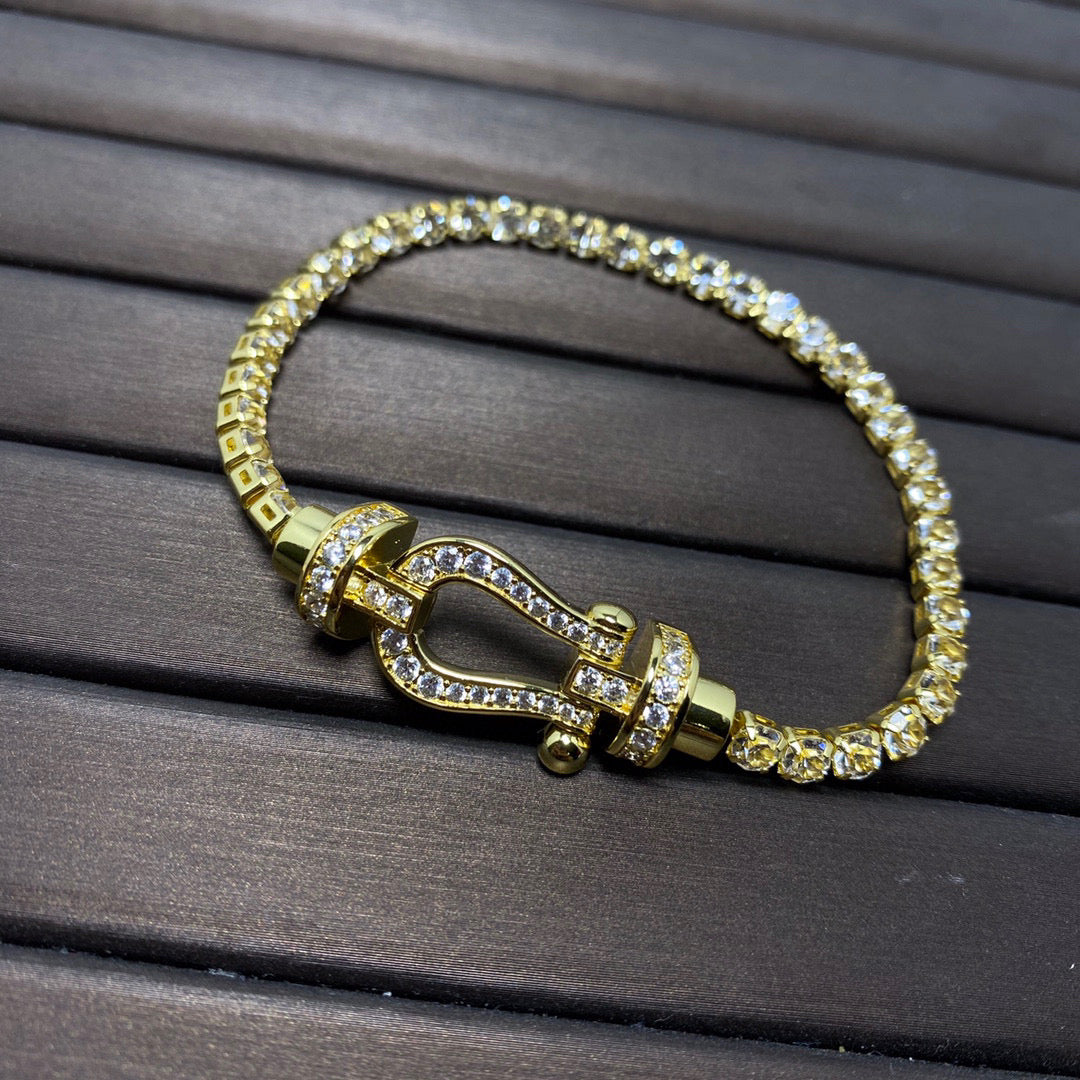 [BIJOUX]FORCE  LARGE HORSESHOE FULL DIAMOND TENNIS BRACELET