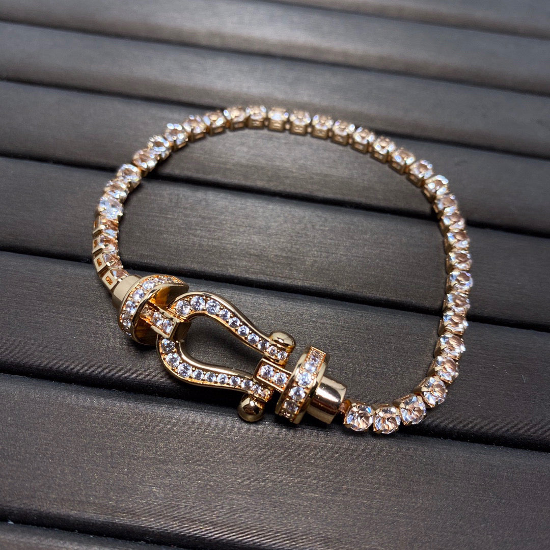 [BIJOUX]FORCE  LARGE HORSESHOE FULL DIAMOND TENNIS BRACELET